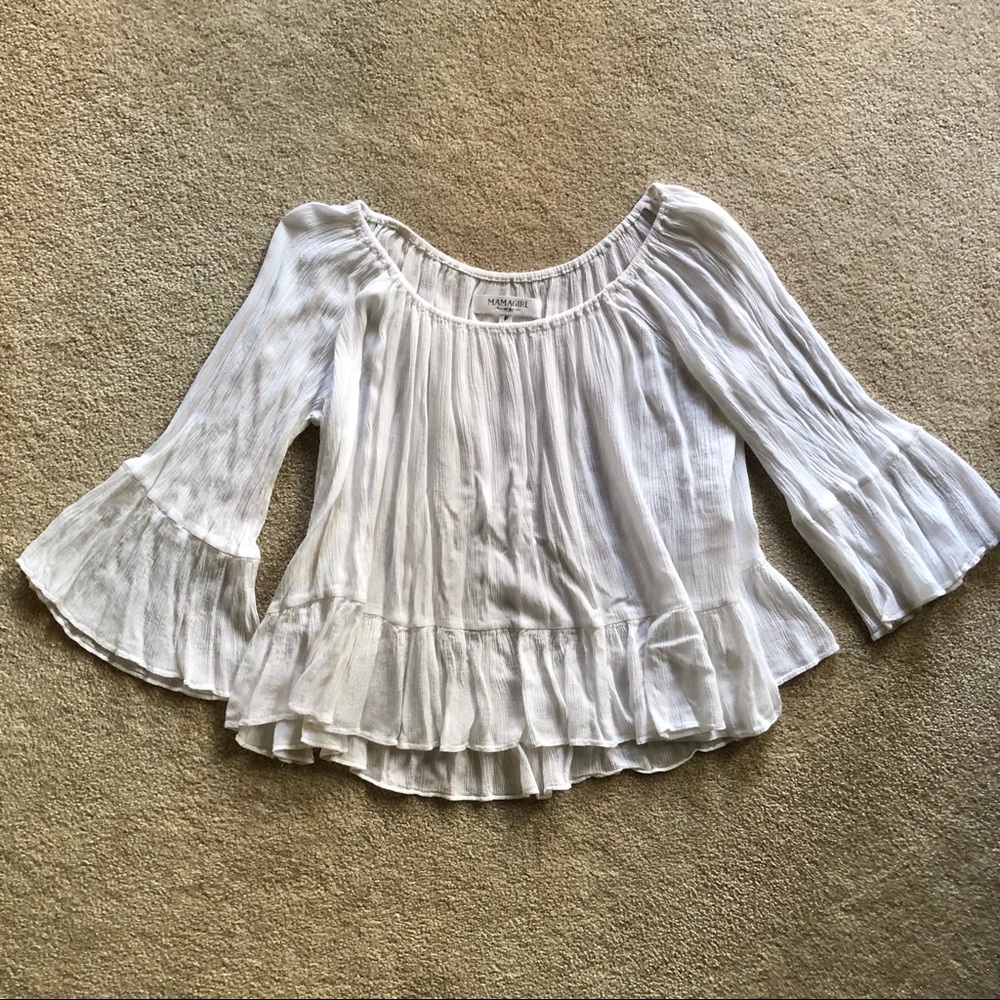 Flouncy Sleeve Boho Crepe Top